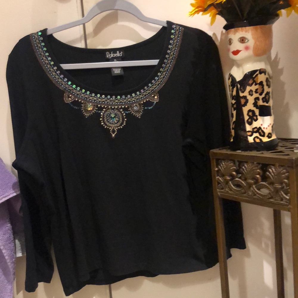 RAFAELLA jeweled/sequin top. lots of sparkle. Hardly worn.
